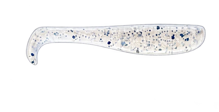 Small translucent glitter paddletail body, without hook or jighead